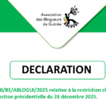 Déclaration N°010/BE/ABLOGUI/2025 relative à la restriction ciblée de Facebook à l’occasion de l’élection présidentielle du 28 décembre 2025